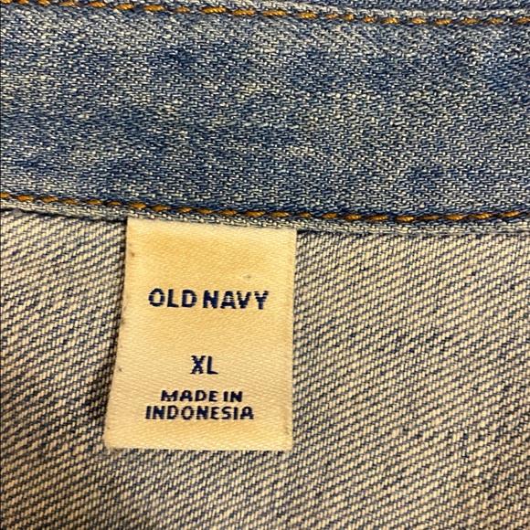 Old Navy Blue Denim Shirt Dress; long sleeved; size XL - Picture 3 of 6